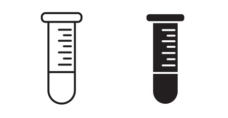 Test tube icon set flat style. Vector illustration collection.