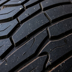 Weathered Tire Tread – Faded Rubber Surface with Dust and Cracks, Ultra Close-Up