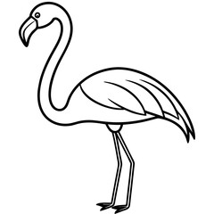 Minimal Line Art Flamingo