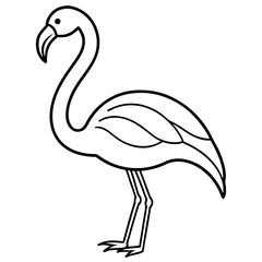 Minimal Line Art Flamingo