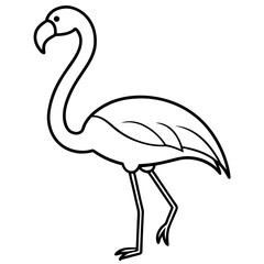 Minimal Line Art Flamingo