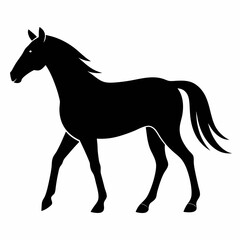 Minimalist Black Horse Vector