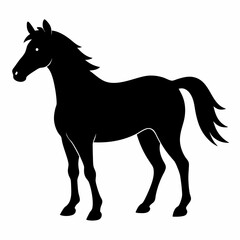 Minimalist Black Horse Vector