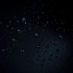Black Glass Surface with Water Droplets – Reflective Macro Texture in Moody Lighting