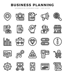 Business Planning elements. Lineal web icon set. Simple vector illustration.