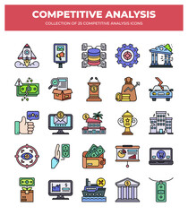 Competitive Analysis Icons: 25 Essential Business Strategy Graphics