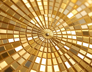 Golden Sunburst Mosaic A Macro Image of Shimmering Tiles