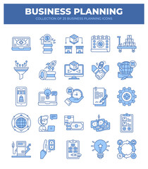 Collection of 25 Business Planning Icons. Strategy. Management. Marketing. Finance