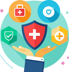 Health and Security Shield Icons 