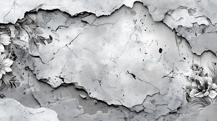 Obraz premium Grunge cracked paint texture on old damaged cement wall surface design high resolution background