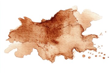Obraz premium Brown stain paint watercolor background abstract.