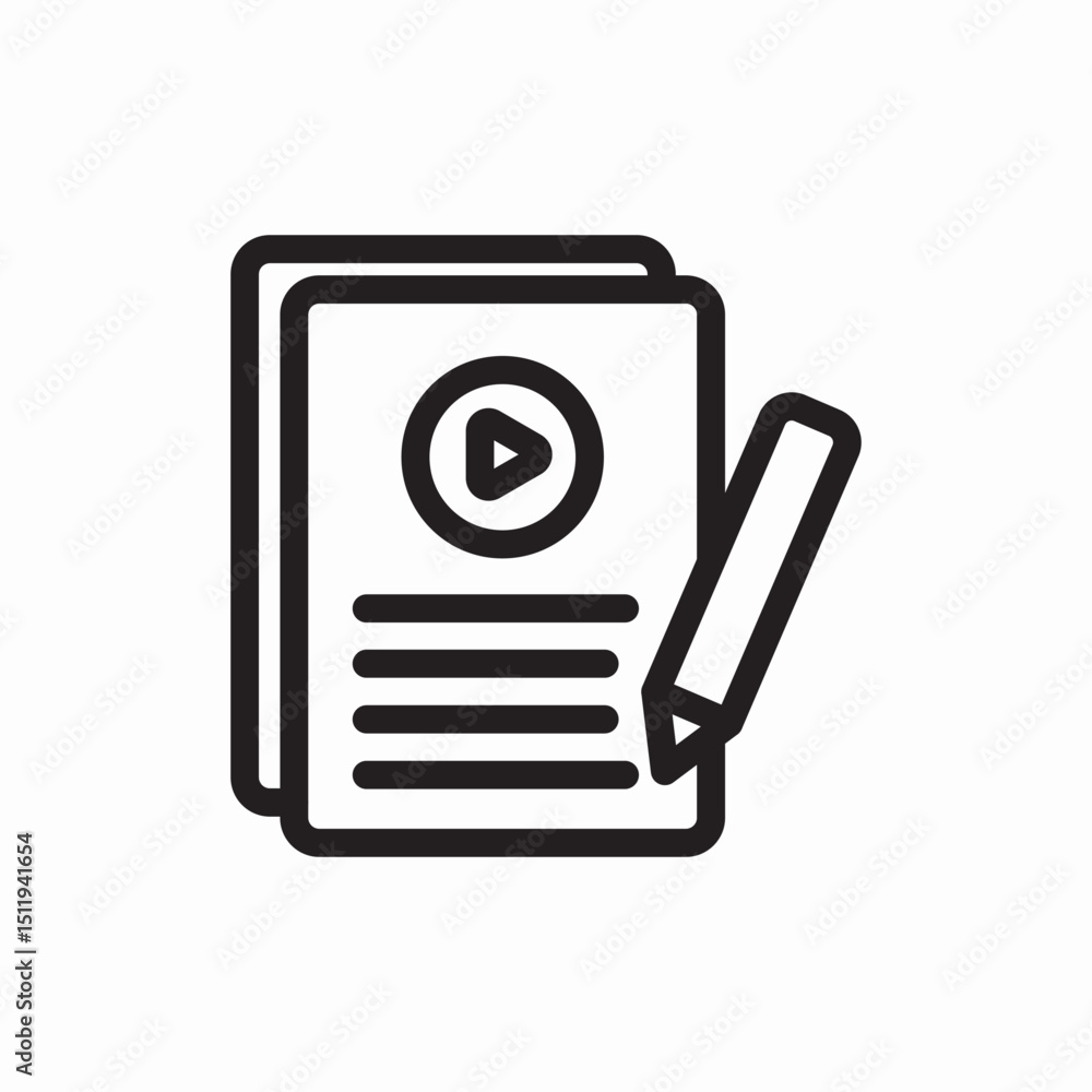 Poster document edit write icon vector sign