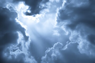 Ethereal light piercing through the heavens