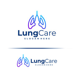Tech Lung logo design concept vector. Lung Care Logo Design Template. Creative Symbol. Icon