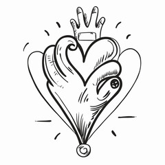 heart with floral ornament