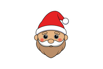 Cute Santa Claus Head with White Background

