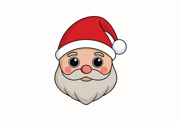 Cute Santa Claus Head with White Background
