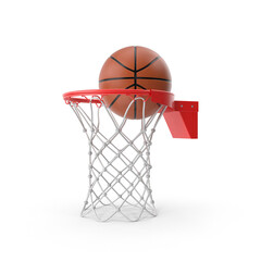 Rim with Ball Isolated on Transparent Background