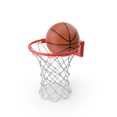 Rim with Ball Isolated on Transparent Background