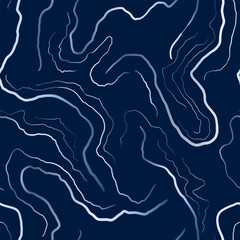 seamless marble abstract wavy lines pattern dark blue background elegant modern design texture