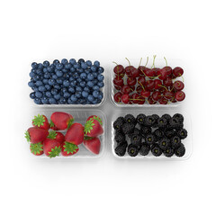 Ripe and Fresh Berries Isolated on Transparent Background