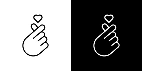 korean heart icon. Simple element illustration. outline and flat symbol design
