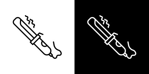 Hair curler icon. Simple element illustration. outline and flat symbol design