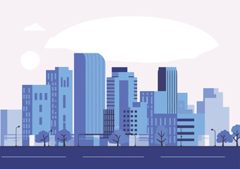 Naklejka premium Abstract City Building Skyline