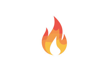 Vibrant Minimalistic Flame in Orange and Yellow Shades