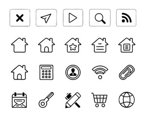 Website Icon Set – Web, Computer & Mobile App UI Symbols
