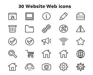 Website Icon Set – Web, Computer & Mobile App UI Symbols