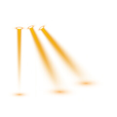 PNG Multiple Spotlights Beam Effect with Glowing Orange Light on Transparent Background for Stage or Show Design