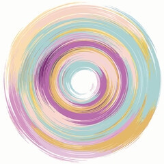 Vibrant Concentric Circle Pattern with Colorful Brush Strokes