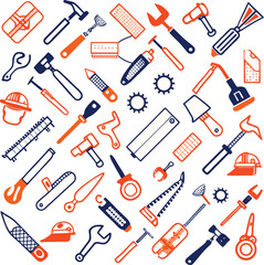 industrial tools icon set design 