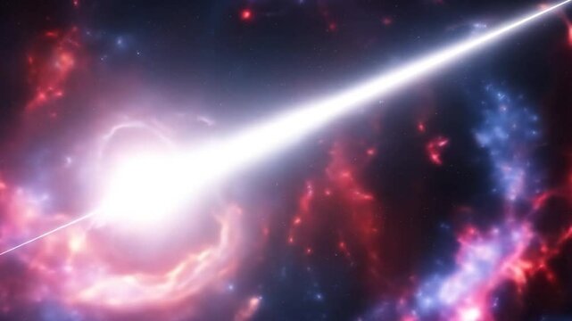 Gamma-ray Burst in Deep Space with Nebula Clouds