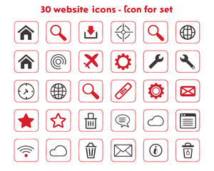 Website Icon Set – Web, Computer & Mobile App UI Symbols