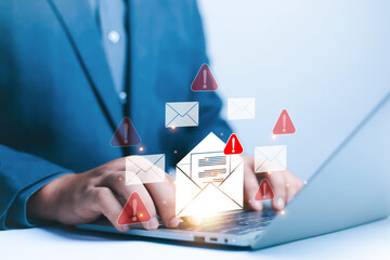 New email notification concept, business online communication, email communication, digital...