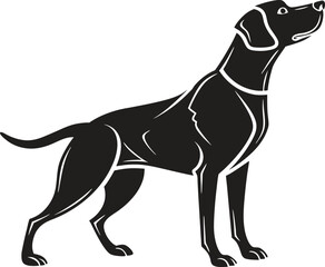 Silhouette vector illustration of a dog