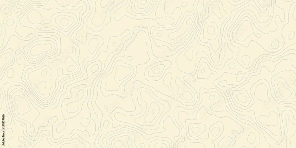 Poster topographic map wavey contour lines on a light beige background lines depict elevation changes in a 