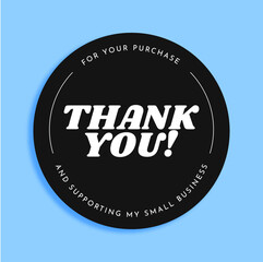 Vector thank you sticker template business packaging