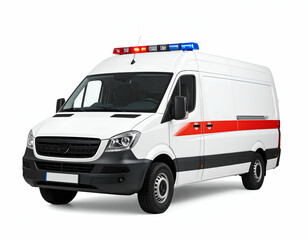 Naklejka premium Emergency Medical Services High-Resolution Ambulance Image with Flashing Lights