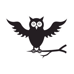 Owl Perched Quietly On Tree Branch