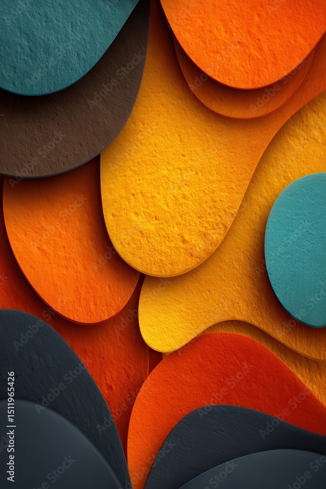 Aufkleber bright abstract composition with layered colorful rounded shapes
