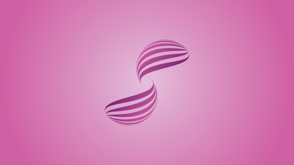 Graceful intertwining abstract shapes in harmonious balance conveying a sense of unity with pink