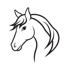 Horse Head Closeup In Profile View