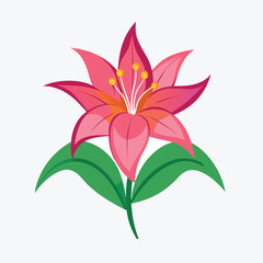 lily-flower vector-icon-on white