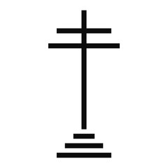 Cross of the archangels (Tall version) symbol - Christian flat style vector icon isolated
