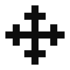 Obraz premium Crossed cross bold symbol - Christian flat style vector icon isolated