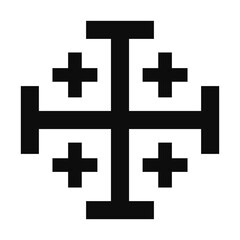Jerusalem cross symbol - Christian flat style vector icon isolated

