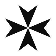 Maltese cross (Cross of Malta) thin symbol - Christian flat style vector icon isolated